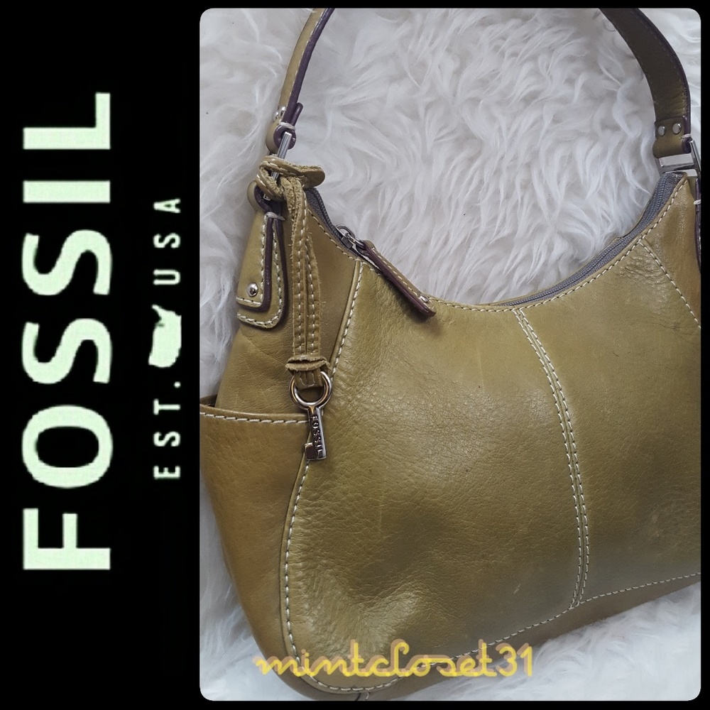 Fossil Women's Olive Leather Shoulder Bag